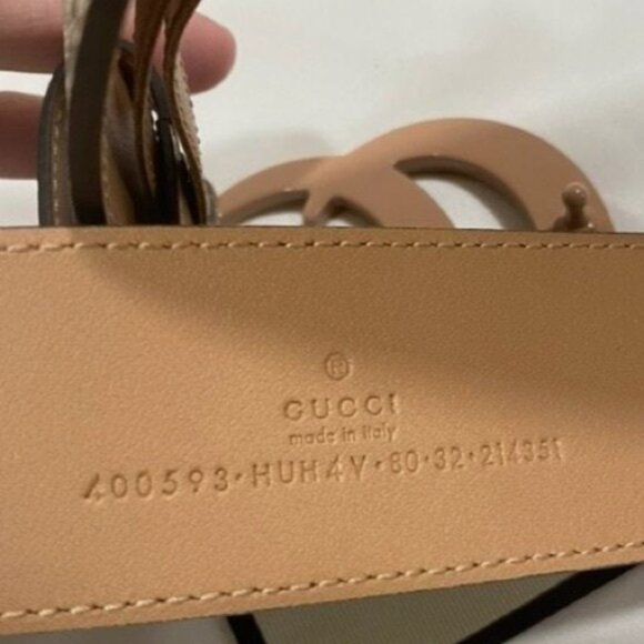 NWT Authentic Gucci GG Marmont Belt  Pink/Beige